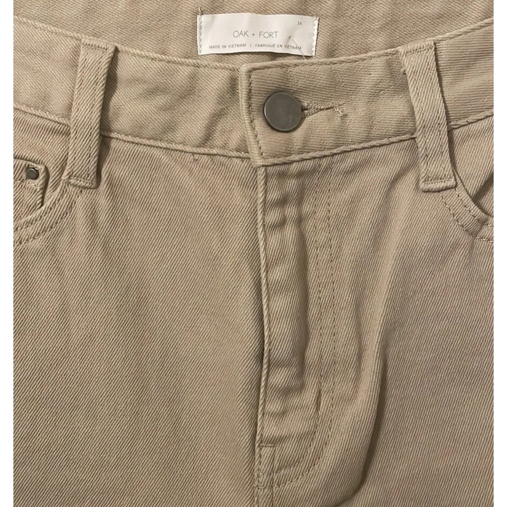 Oak + Fort Women's Beige High Ride Straight‎ Leg Pants Size 26